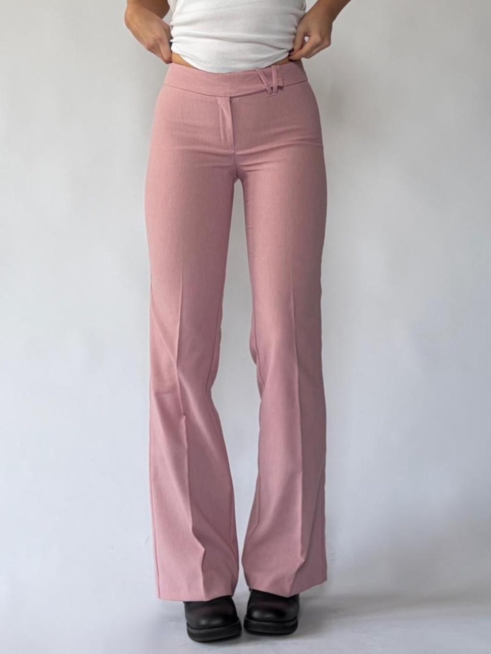 Pink Low Rise Flare Trousers Size 5